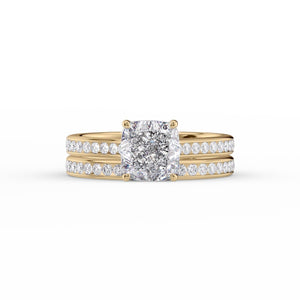 The Cameron Set With A 3 Carat Cushion Moissanite