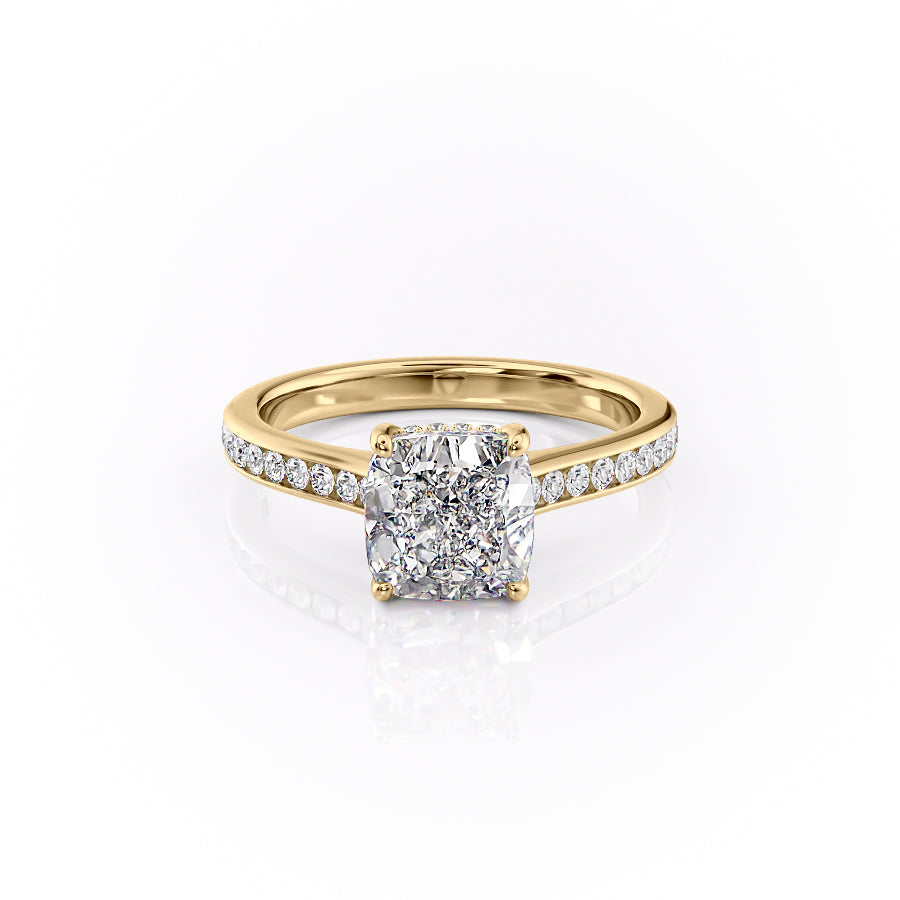 The Cameron Set With A 3 Carat Cushion Lab Diamond
