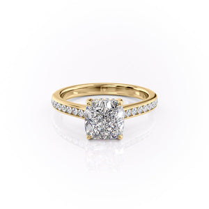 The Cameron Set With A 3 Carat Cushion Moissanite
