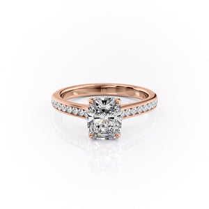 The Cameron Set With A 2 Carat Elongated Cushion Lab Diamond