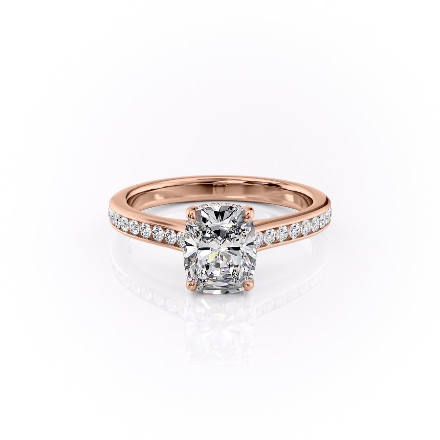 The Cameron Set With A 1.5 Carat Elongated Cushion Lab Diamond