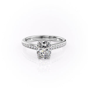 The Cameron Set With A 4.5 Carat Elongated Cushion Moissanite