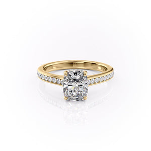 The Cameron Set With A 1.5 Carat Elongated Cushion Moissanite