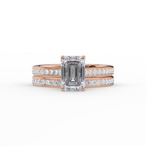 The Cameron Set With A 3 Carat Emerald Lab Diamond