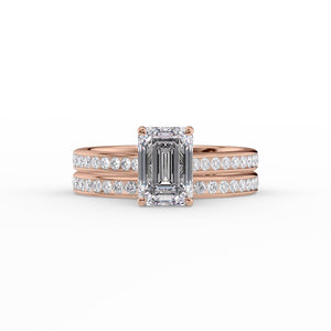The Cameron Set With A 1 Carat Emerald Moissanite