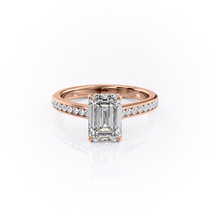 The Cameron Set With A 3 Carat Emerald Lab Diamond