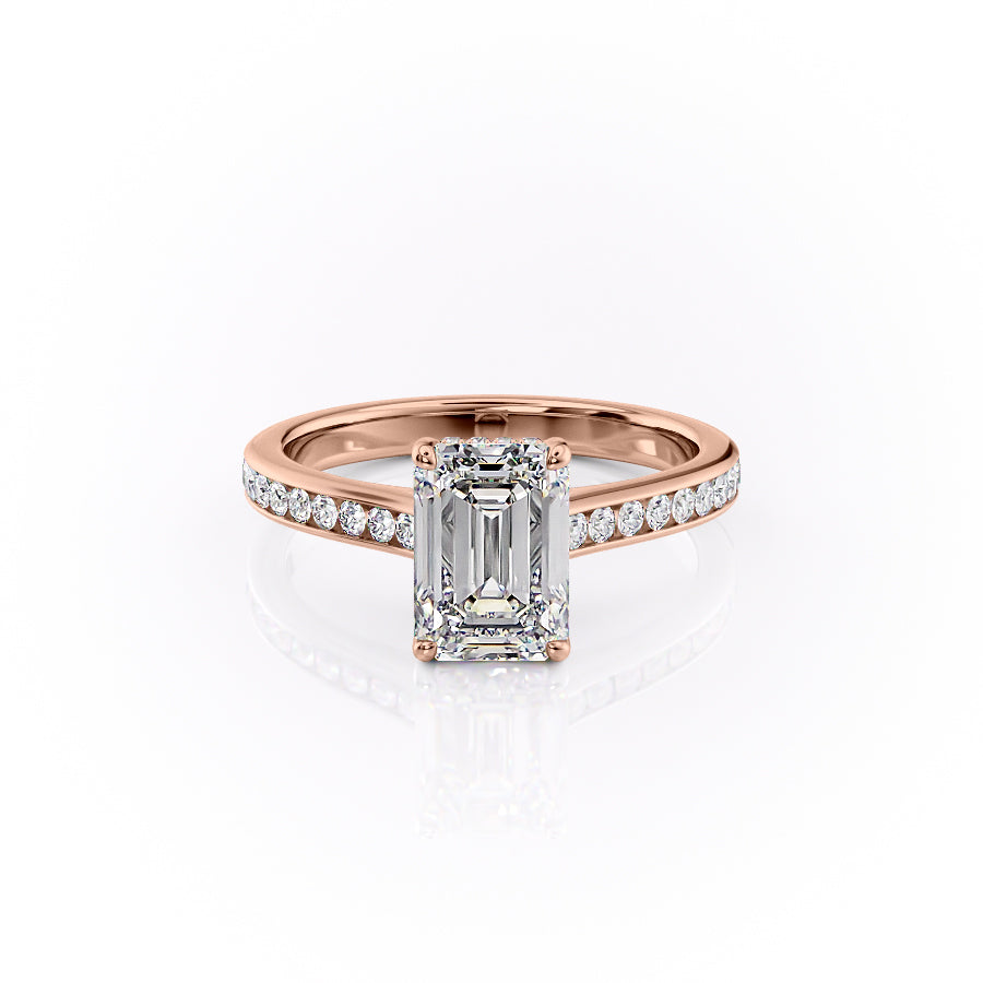 The Cameron Set With A 3.5 Carat Emerald Moissanite