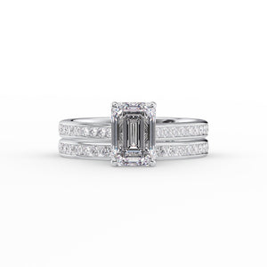 The Cameron Set With A 3 Carat Emerald Lab Diamond