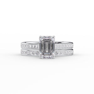 The Cameron Set With A 1 Carat Emerald Lab Diamond