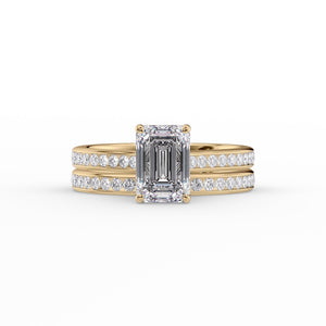 The Cameron Set With A 2.5 Carat Emerald Lab Diamond
