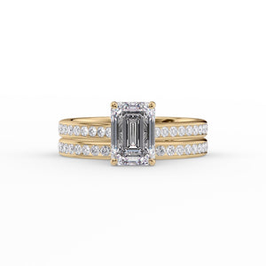 The Cameron Set With A 2 Carat Emerald Lab Diamond