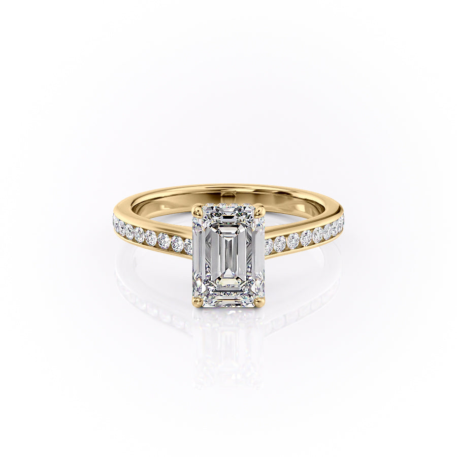 The Cameron Set With A 2 Carat Emerald Lab Diamond