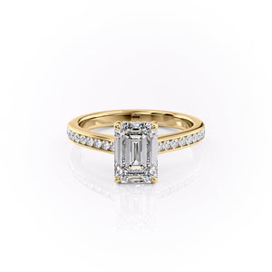 The Cameron Set With A 1 Carat Emerald Lab Diamond