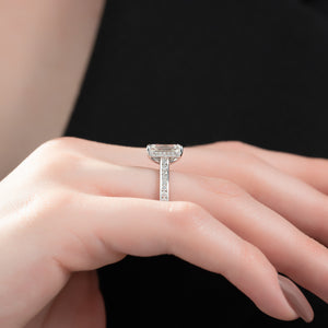 The Cameron Set With A 3 Carat Emerald Lab Diamond