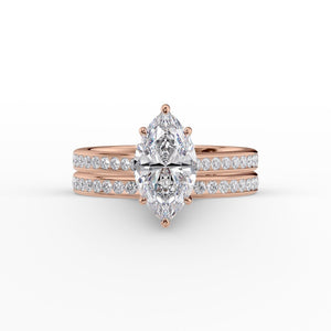 The Cameron Set With A 3 Carat Marquise Lab Diamond
