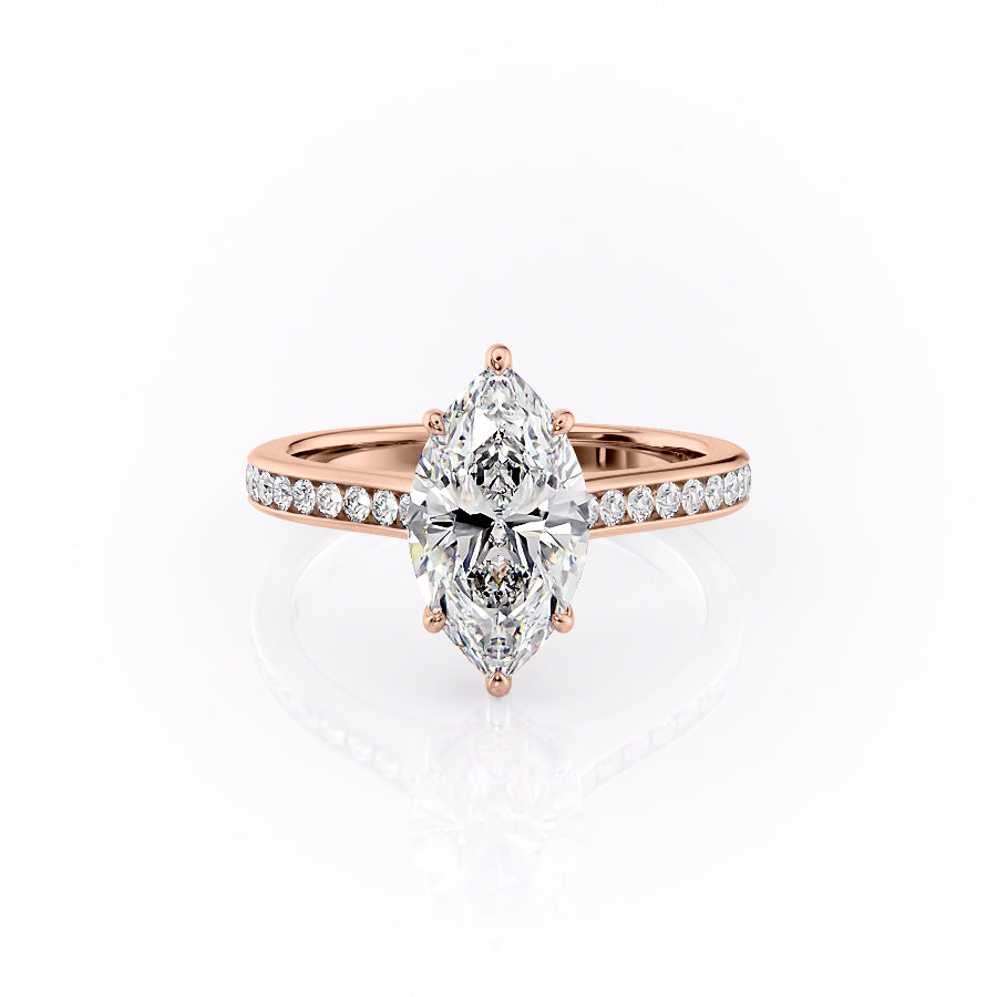 The Cameron Set With A 2 Carat Marquise Lab Diamond