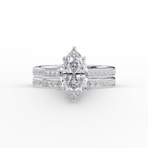 The Cameron Set With A 3 Carat Marquise Moissanite
