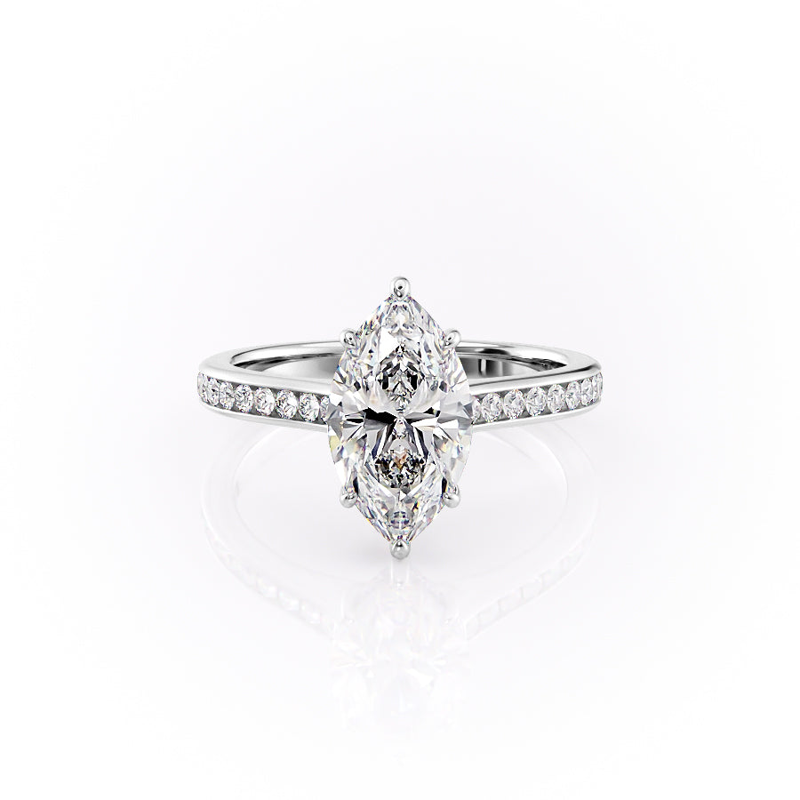 The Cameron Set With A 1 Carat Marquise Moissanite