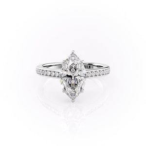 The Cameron Set With A 4.5 Carat Marquise Moissanite