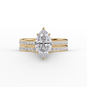 The Cameron Set With A 2.5 Carat Marquise Lab Diamond