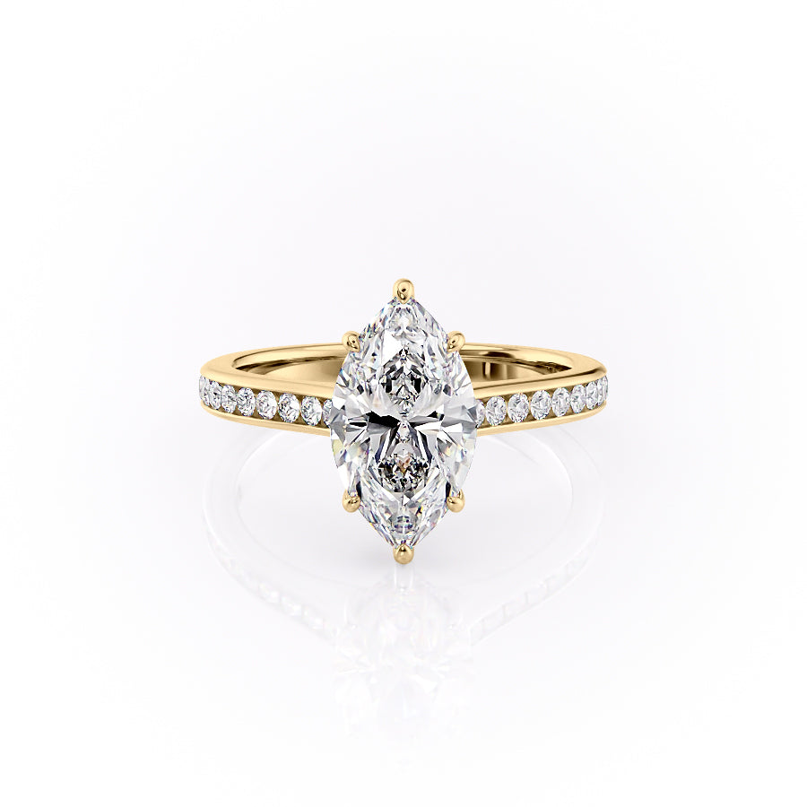 The Cameron Set With A 1 Carat Marquise Lab Diamond
