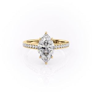 The Cameron Set With A 1.5 Carat Marquise Lab Diamond