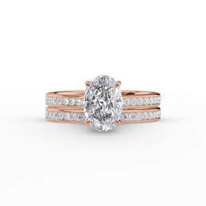 The Cameron Set With A 1 Carat Oval Lab Diamond