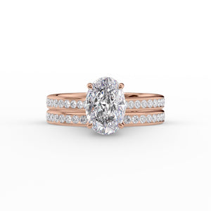 The Cameron Set With A 3 Carat Oval Lab Diamond
