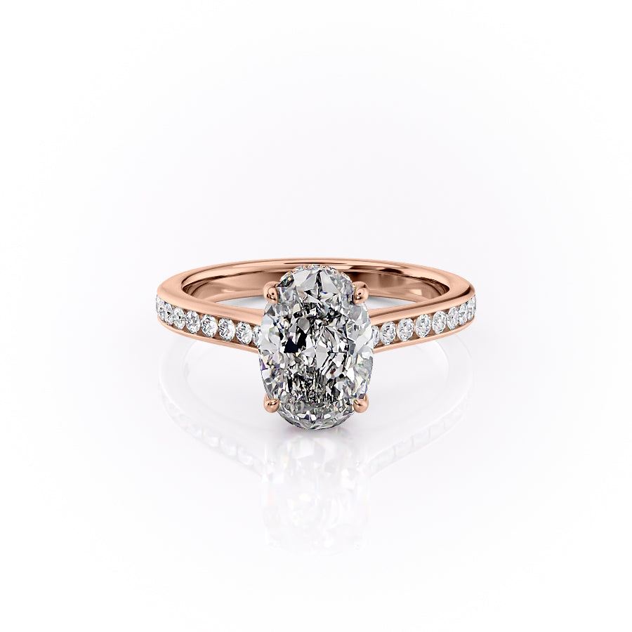 The Cameron Set With A 1.5 Carat Oval Lab Diamond