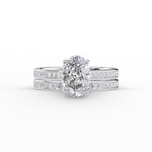 The Cameron Set With A 5 Carat Oval Moissanite