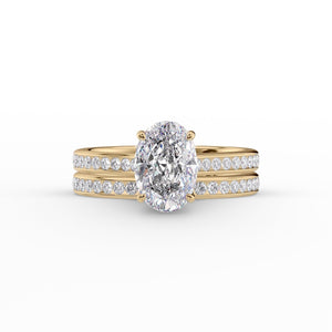 The Cameron Set With A 1 Carat Oval Lab Diamond