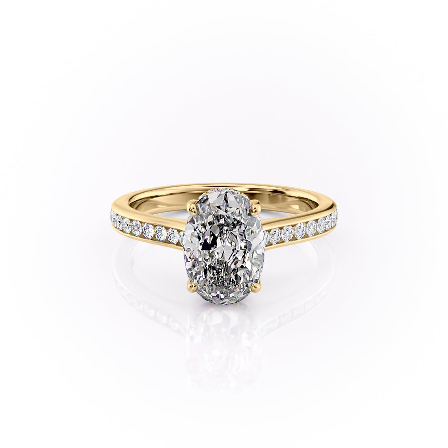 The Cameron Set With A 1 Carat Oval Lab Diamond