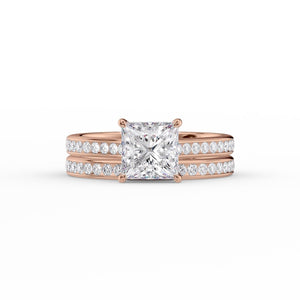 The Cameron Set With A 3 Carat Princess Lab Diamond