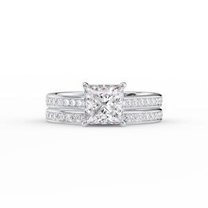The Cameron Set With A 4 Carat Princess Moissanite