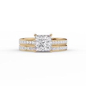 The Cameron Set With A 1.5 Carat Princess Lab Diamond