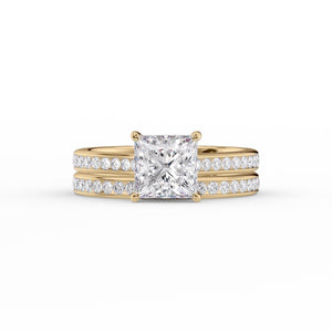 The Cameron Set With A 5 Carat Princess Moissanite