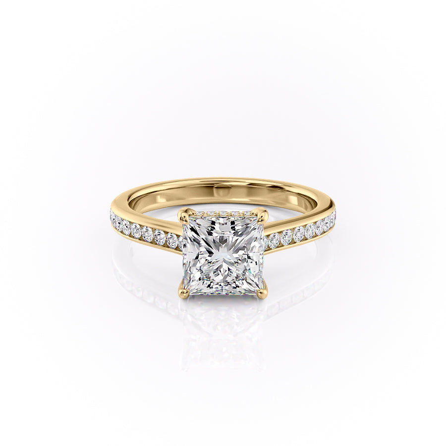 The Cameron Set With A 1 Carat Princess Lab Diamond