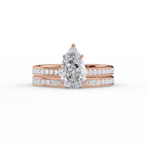 The Cameron Set With A 2 Carat Pear Lab Diamond