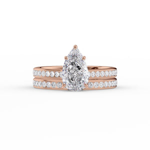 The Cameron Set With A 2 Carat Pear Lab Diamond