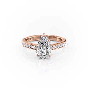 The Cameron Set With A 1.5 Carat Pear Lab Diamond
