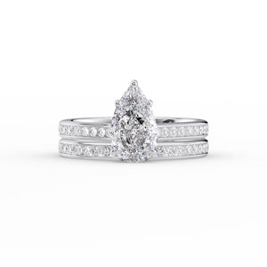 The Cameron Set With A 1 Carat Pear Lab Diamond