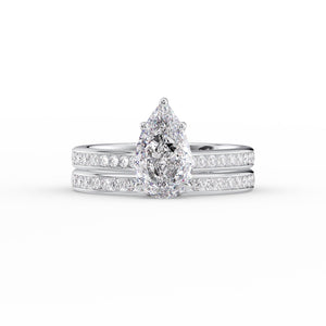 The Cameron Set With A 3.5 Carat Pear Moissanite