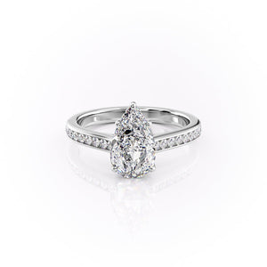 The Cameron Set With A 3 Carat Pear Moissanite