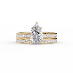 The Cameron Set With A 4 Carat Pear Moissanite