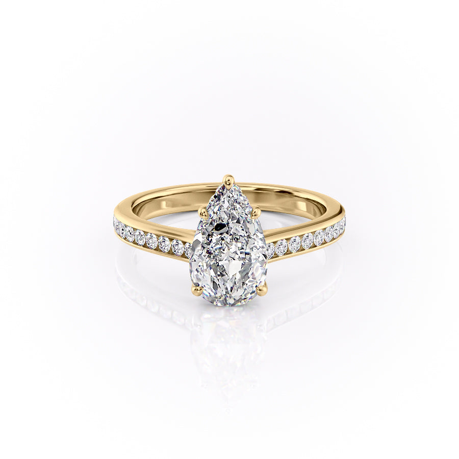 The Cameron Set With A 1 Carat Pear Moissanite