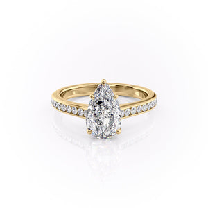 The Cameron Set With A 4.5 Carat Pear Moissanite