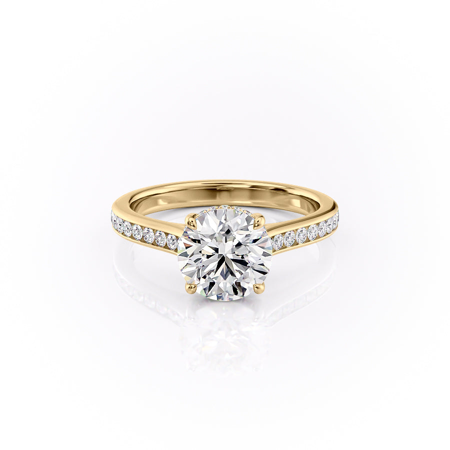 The Cameron Set With A 3 Carat Round Lab Diamond