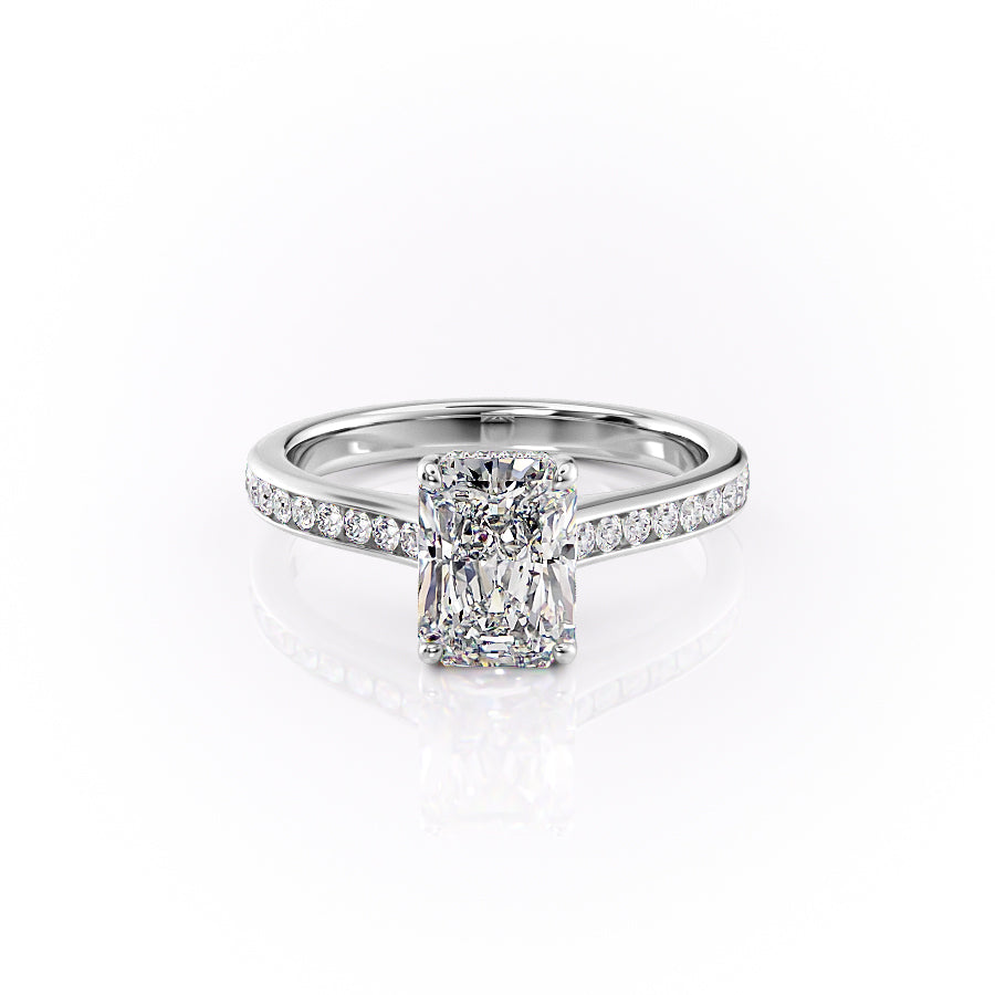 The Cameron Set With A 1 Carat Radiant Lab Diamond