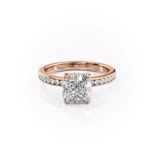 The Marilyn Set With A 5 Carat Cushion Moissanite