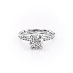 The Marilyn Set With A 1 Carat Cushion Moissanite